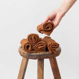 Cinnamon Waffle 5 Face Cloth Set - Soft Linen Cotton Washcloths For Daily Skincare, Baby Care Or Bath Eco Friendly, Zero Waste Towels Gift - thumbnail 2