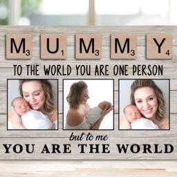 Mother's Day Gift From Son, Mothers Daughter, Wood Signs - Mom Kids, Mommy Custom Photo Frame, Bespoke - thumbnail 2
