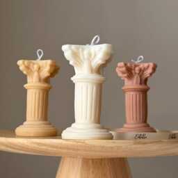 Tiny Column Soy Candle Handmade Sculptural Home Decor - thumbnail 1