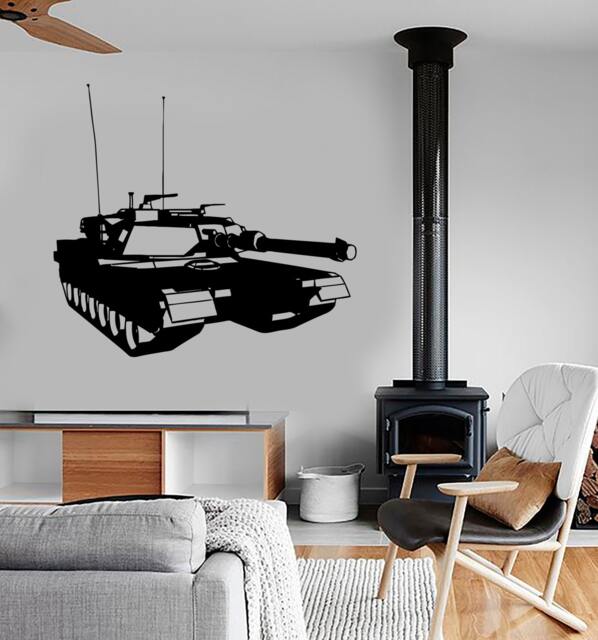 Wall Vinyl Tanks Army War Military Forces Guaranteed Quality Decal Mural Art 1646Dz - image 1