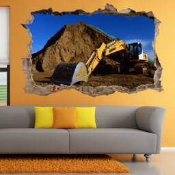 Mining Site Excavator Wall Sticker Mural Poster Decal Room Office Nursery Decor Id647 - thumbnail 3