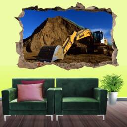 Mining Site Excavator Wall Sticker Mural Poster Decal Room Office Nursery Decor Id647 - thumbnail 2