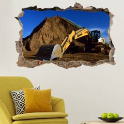 Mining Site Excavator Wall Sticker Mural Poster Decal Room Office Nursery Decor Id647