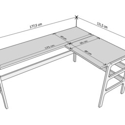 Music Studio Desk, L Shaped Custom Mid Century Modern L-Shaped Walnut Large Computer Desk - thumbnail 4