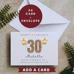 Personalised Sister in Law 30Th Birthday Candle Gift Card Gifts W - thumbnail 3