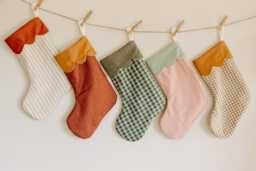 Retro Christmas Sock - Hand Embroidered Personalized Handmade Stocking Xmas Decorations - thumbnail 1