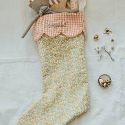 Retro Christmas Sock - Hand Embroidered Personalized Handmade Stocking Xmas Decorations - thumbnail 2