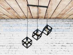 3 Cubes Iron Pendant Light Fixture Industrial Chandelier Hanging Cube Vintage Light Modern Lighting Kitchen Aged Iron - thumbnail 1
