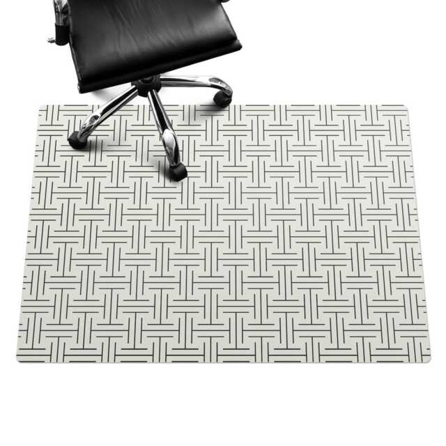 Geometric Check Pattern Vinyl Floor Protector, Creamy Chair Desk Mat, Gaming Mat - image 1