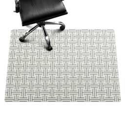 Geometric Check Pattern Vinyl Floor Protector, Creamy Chair Desk Mat, Gaming Mat
