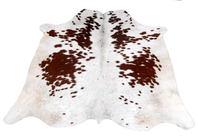 Dark Brown & White Cowhide Rug Genuine Leather Area Rug - 53x55 Inches - image 1