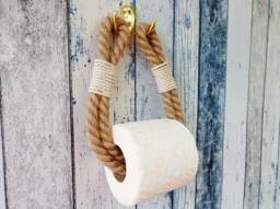 Jute Rope Toilet Paper Holder Nautical Bathroom Decor - thumbnail 1
