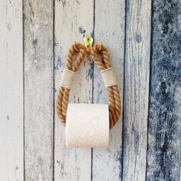 Jute Rope Toilet Paper Holder Nautical Bathroom Decor - thumbnail 3
