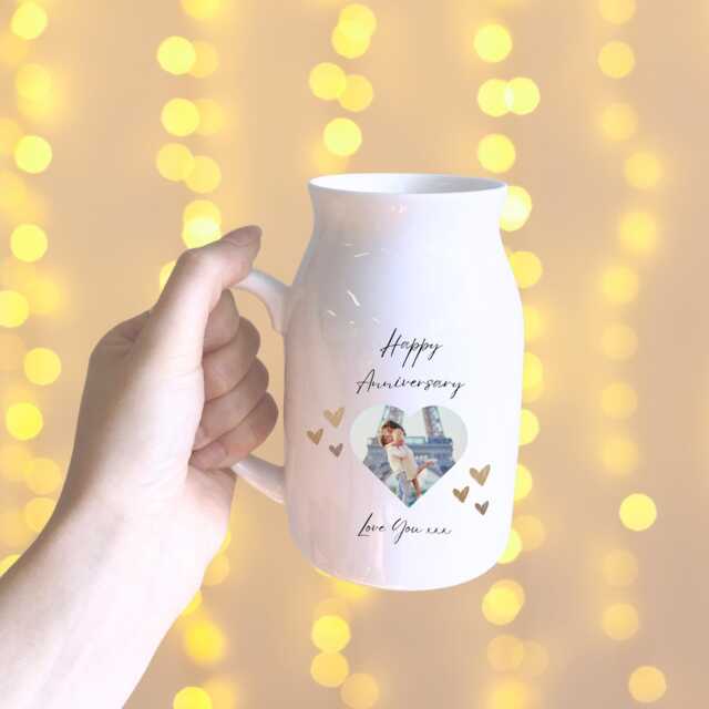 Personalised Vase, Photo Gift, Engagement Gifts For Couples, Gift Her, Ceramic Couple Gifts - image 1