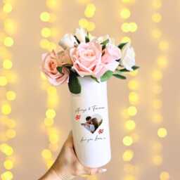 Personalised Vase, Photo Gift, Engagement Gifts For Couples, Gift Her, Ceramic Couple Gifts - thumbnail 2
