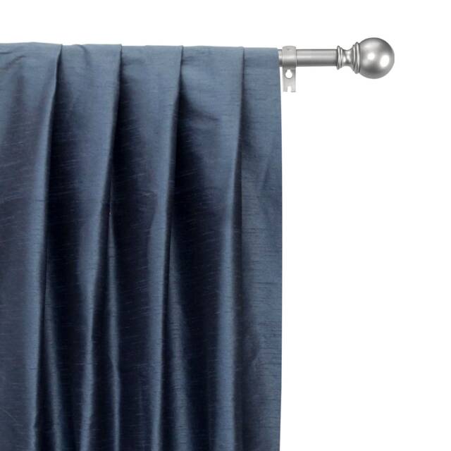 Midnight Blue Art Silk Curtain Panels, Faux Curtains - Rod Pocket, Grommet, Box Pleat, Three Pinch Tab Top & Plain Ring Top - image 1