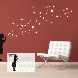 Wall Decal Star Bubble Girl, Art Decal, Soap Bubble Street Style Sticker, Vinyl , Kids Room & Home Decor - thumbnail 2