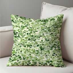 Green Botanical Cushion Cover, Leaf Pattern Pillow Modern Nature Home Decor - thumbnail 4