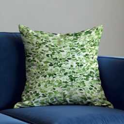 Green Botanical Cushion Cover, Leaf Pattern Pillow Modern Nature Home Decor