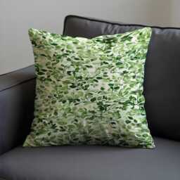 Green Botanical Cushion Cover, Leaf Pattern Pillow Modern Nature Home Decor - thumbnail 3