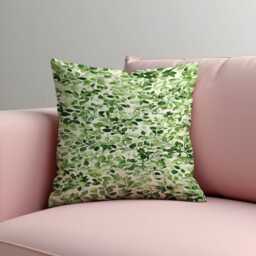 Green Botanical Cushion Cover, Leaf Pattern Pillow Modern Nature Home Decor - thumbnail 2