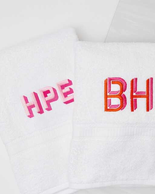 Embroidered Guest Towels // Bath & Hand Towel, Monogram Towels, Custom Bathroom Monogrammed - image 1
