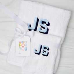 Embroidered Guest Towels // Bath & Hand Towel, Monogram Towels, Custom Bathroom Monogrammed - thumbnail 2