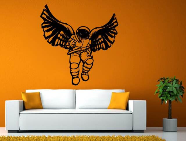 Cosmonaut Astronaut Space Man Nasa Angel Wings Wall Stickers Decals Vinyl Mural Decor Art L2143 - image 1