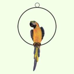 Parrot Hanging Pet Memorial Garden Statue Large Sculpture Outdoor Wild Bird Figurine Yard Home Decorations Lawn Keepsake Sympathy Gift