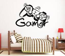 Gamer Wall Decal Video Game Controller Art 126Re - thumbnail 1