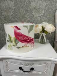 Handmade Lampshade in Laura Ashley Harewood Pink Grapefruit Fabric, Various Sizes Available Ceiling Or Table/Floor Lamp Options - thumbnail 1