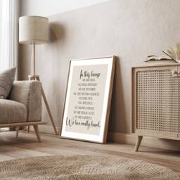 In This House Print Inspirational Family Quote, Beige Wall Art - thumbnail 3