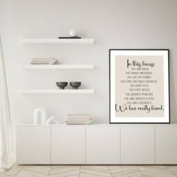 In This House Print Inspirational Family Quote, Beige Wall Art - thumbnail 2