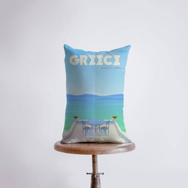 Greece - Adventure Time 12x18 Pillow Cover Wander Lust Throw Travel Decor Gifts Gift For Friend Women - image 1