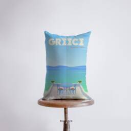 Greece - Adventure Time 12x18 Pillow Cover Wander Lust Throw Travel Decor Gifts Gift For Friend Women - thumbnail 1