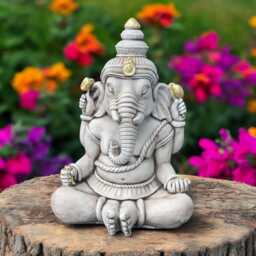 Concrete Elephant Statue Sitting Stone Figurine Cement Garden Zen Sculpture Outdoor Yard Ornament Decorative Decor Gift - thumbnail 1