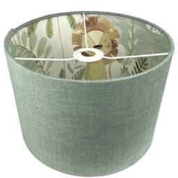 Jungle Animal Lampshade For Ceiling & Table Lamps, Safari Lion Kids Nursery Bedroom Drum Light Shade - thumbnail 3