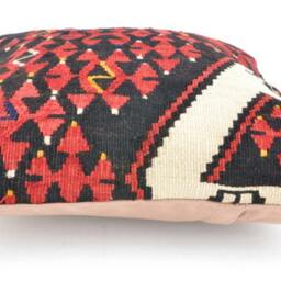 "Kilim Pillow, Wool Kilim Cousin From Anatolia, 40x40 cm, 16""x16" - thumbnail 3