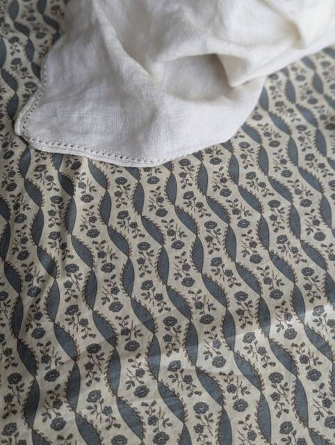 Floral Baby Crib Sheet Blue Fitted Cotton Mini Cover - image 1