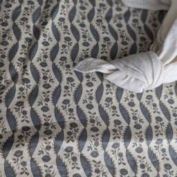 Floral Baby Crib Sheet Blue Fitted Cotton Mini Cover - thumbnail 2