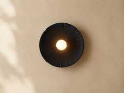Black Wood Wall Lighting, Sculpture Sconce, Mounted Lamp, Natural Light, Handmade, Japandi, Minimal Design