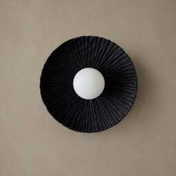 Black Wood Wall Lighting, Sculpture Sconce, Mounted Lamp, Natural Light, Handmade, Japandi, Minimal Design - thumbnail 3