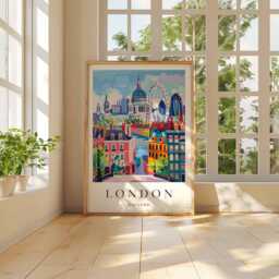 London City Map Poster Minimalist British Skyline Art - thumbnail 2