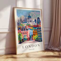 London City Map Poster Minimalist British Skyline Art - thumbnail 3