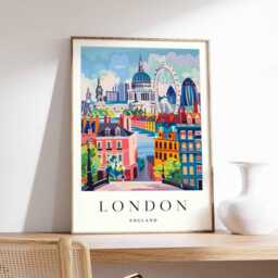 London City Map Poster Minimalist British Skyline Art - thumbnail 1