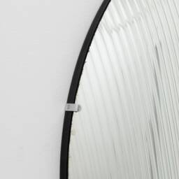 Orbis??? Round Reeded Glass Handcrafted Convex Frameless Mirror With Clips - thumbnail 3