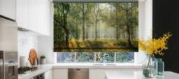 Sunrays Hitting The Forest Summer Landscape Printed Custom Made Window - Vnt90 Roller Blind, Regular Or Blackout Shade, Chain Cordless - thumbnail 1