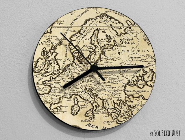 Vintage Map Compass - Wall Clock - image 1