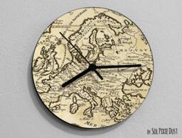 Vintage Map Compass - Wall Clock