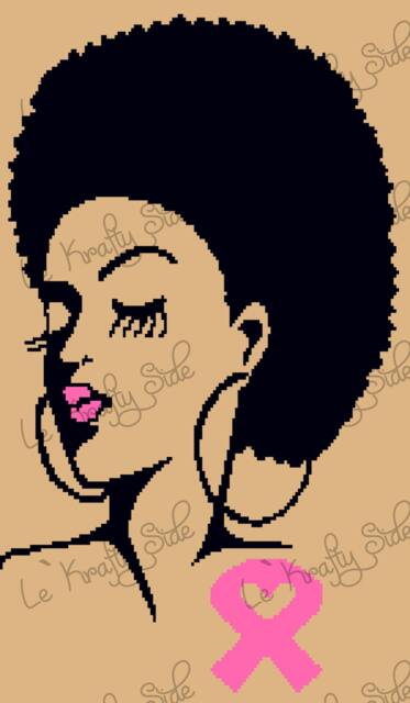 Natural Queen Crochet Graph Pattern - Black Woman Graphghan Afrocentric Single Blanket Digital Download - image 1